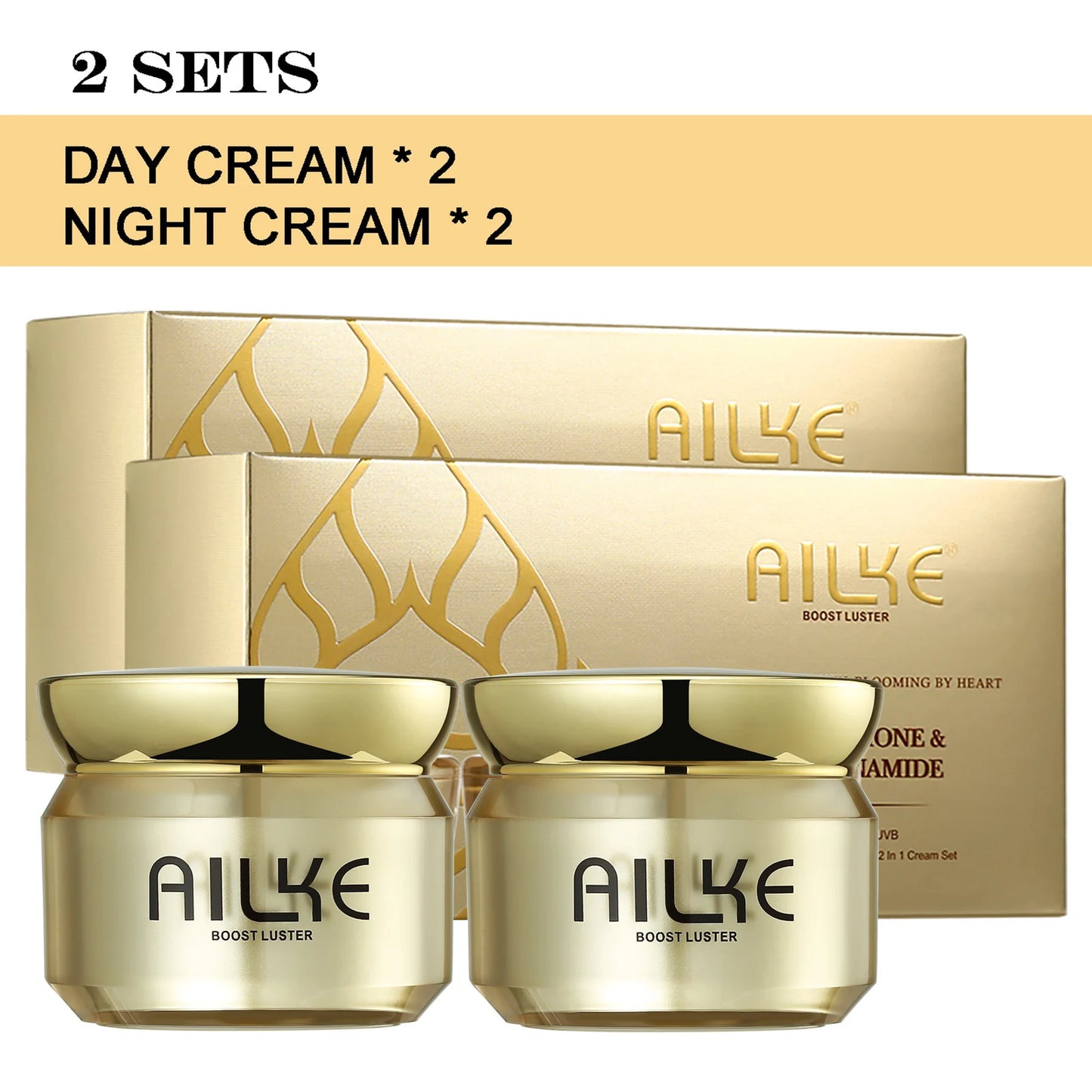 Ailke Whitening Day and Night Face Cream Deeply Cleans Skin Evens Skin Tone Removes Dark Spots Sun Spots and Wrinkles