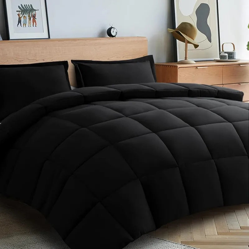 Full Size Bed Comforter Set Soft Breathable All Seasons Bedding with 2/3 pcs,1 Comforter And 1/2 Pillow Shams Machine Washable
