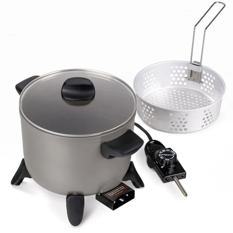 Presto Kitchen Kettle Multi Cooker Electric Deep Fryer with Non Stick Feature 500 Watts