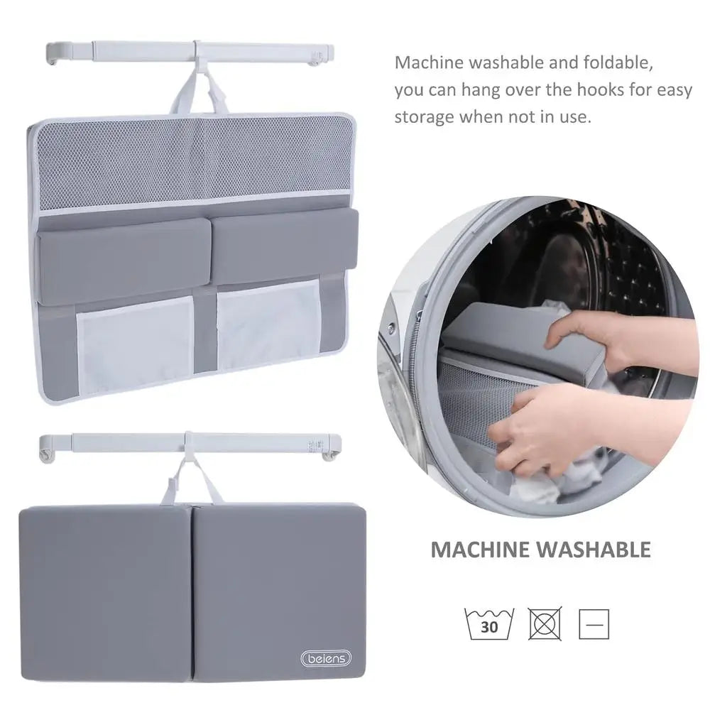 Thick Baby Bath Kneeler and Elbow Rest Pad Quick Dry Neoprene Non Slip Cushion Mat Storage Pockets Stress Free Bathing