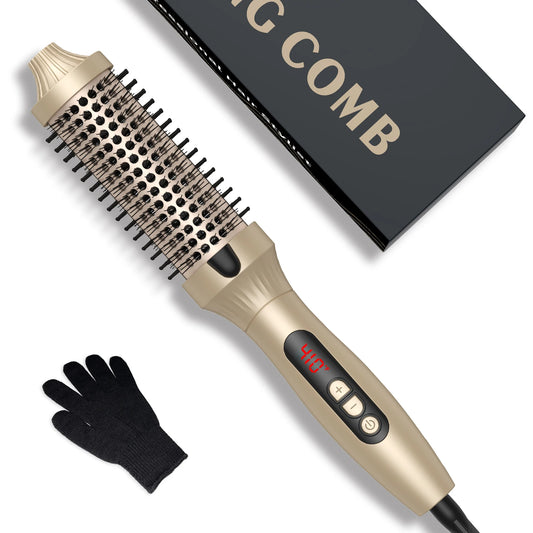 Thermal Brush One Step Hot Air Brush Volumizer Hair Curler Straightener Hair Styling Brush Professional Curling Iron Heated Gold