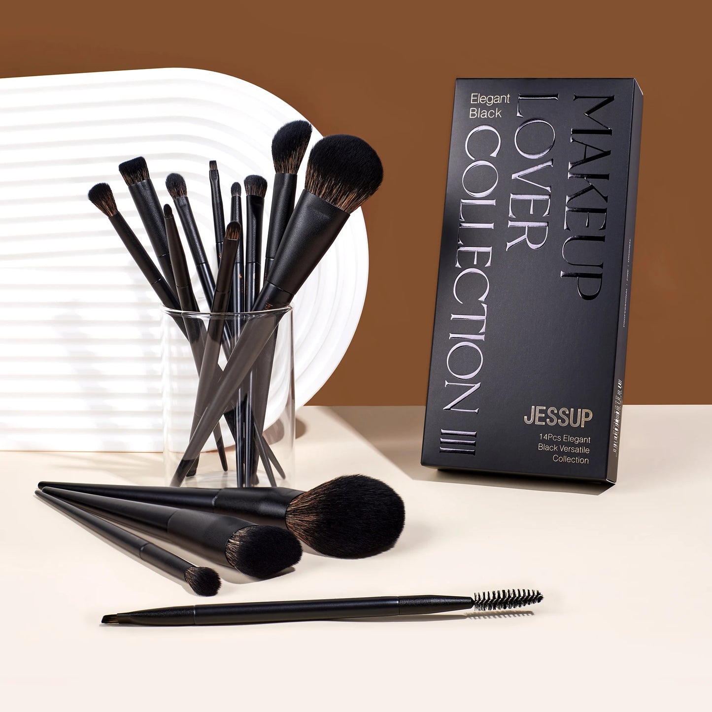 Jessup Makeup Brushes Set 14 Pieces Contour Foundation Powder Eyeshadow Highlight Blending Concealer Liner Model T336