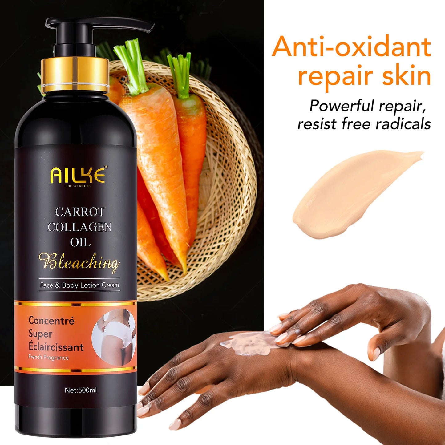AILKE Skin Whitening Face Serum with Organic Collagen for Spot Reduction and Even Skin Tone Moisturizing Formula