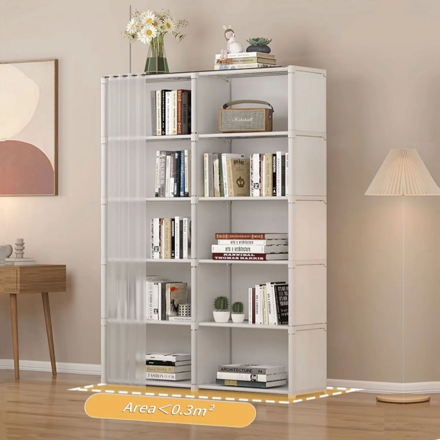 Layers Dustproof Wardrobe Double Row Partition Bookshelf