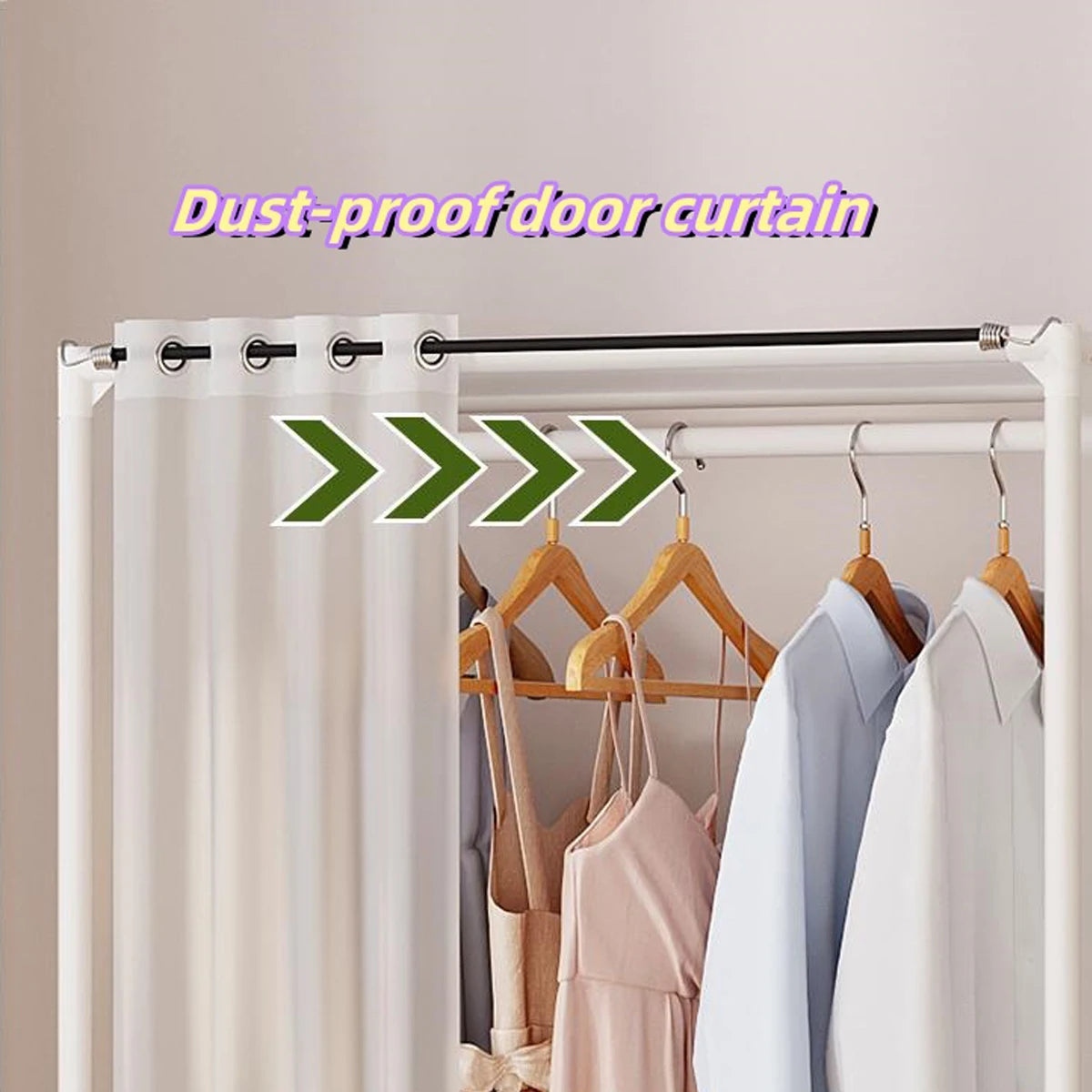 Layers Dustproof Wardrobe Double Row Partition Bookshelf