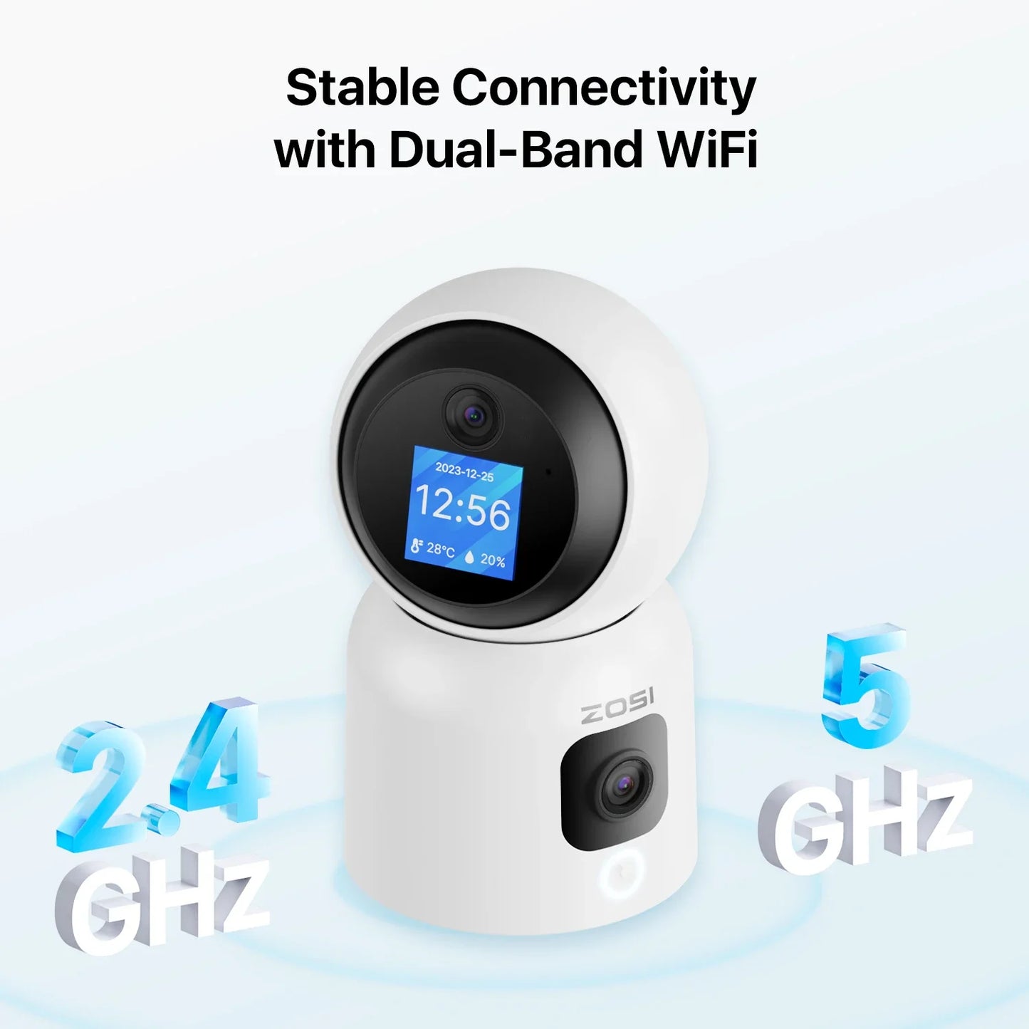 ZOSI 6MP HD Dual Lens Baby Monitor With Screen Indoor Security WiFi Camera Video Calling Auto Tracking Wireless IP Surveillance
