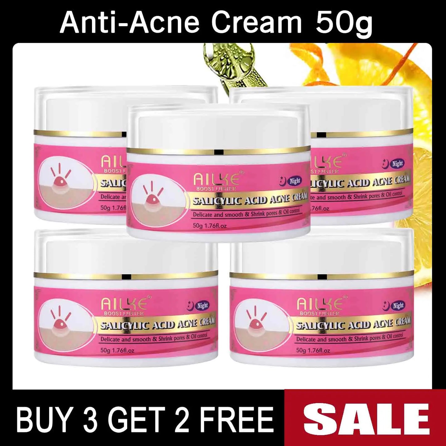 AILKE Clear Stubborn Acne Spots Cream Pimple Cream for Face and Body Lightening Body Lotion Vegan