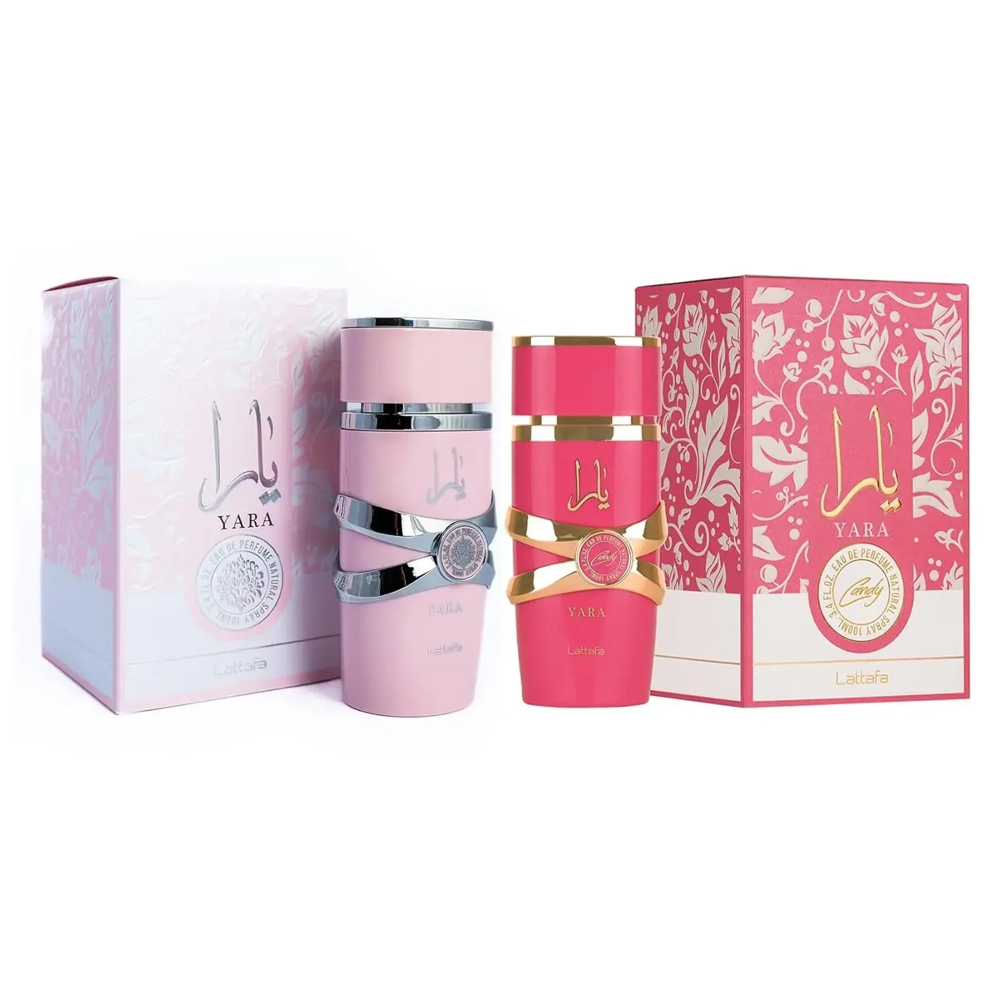 Lattafa 2 Piece Fragrance Set for Women Yara Eau De Parfum Spray 3.4 Ounce Yara Candy Eau De Parfum Spray 3.4 Ounce