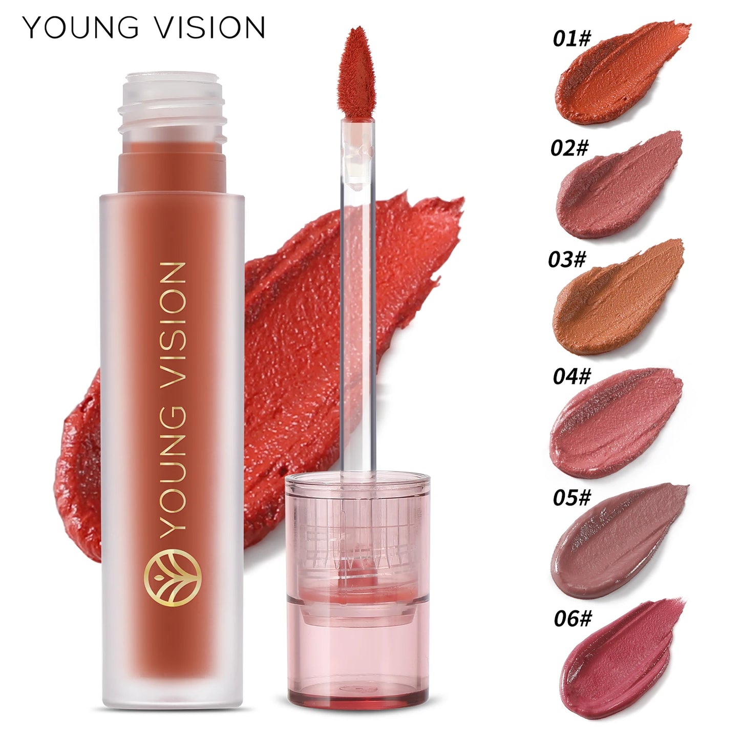 Young Vision 6 Color Matte Velvet Lip Paste Non Sticky Long Lasting Liquid Lipstick
