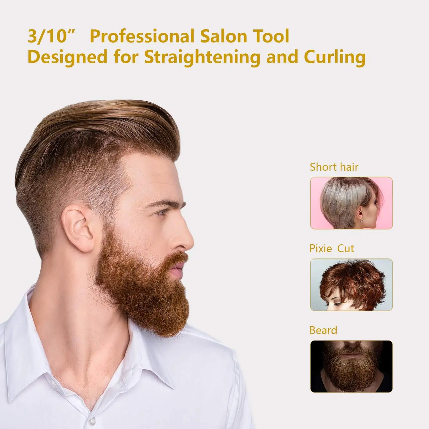 KIPOZI Titanium Small Hair Straightener Dual Voltage Flat Iron for Short Hair and Beard Styling