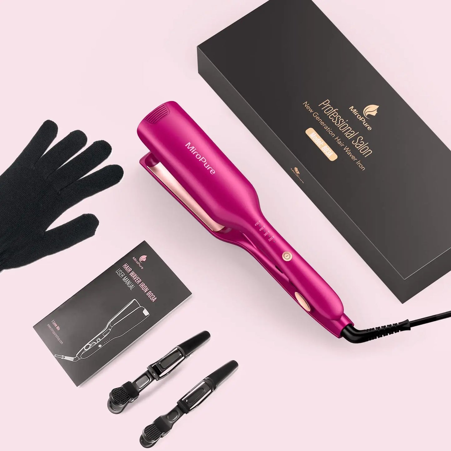 Wave Iron Beach Curling Hair Stick 2.54Cm PTC Heater Automatic Shut Off Easy Shape Adjustment Long Lasting Heating 300