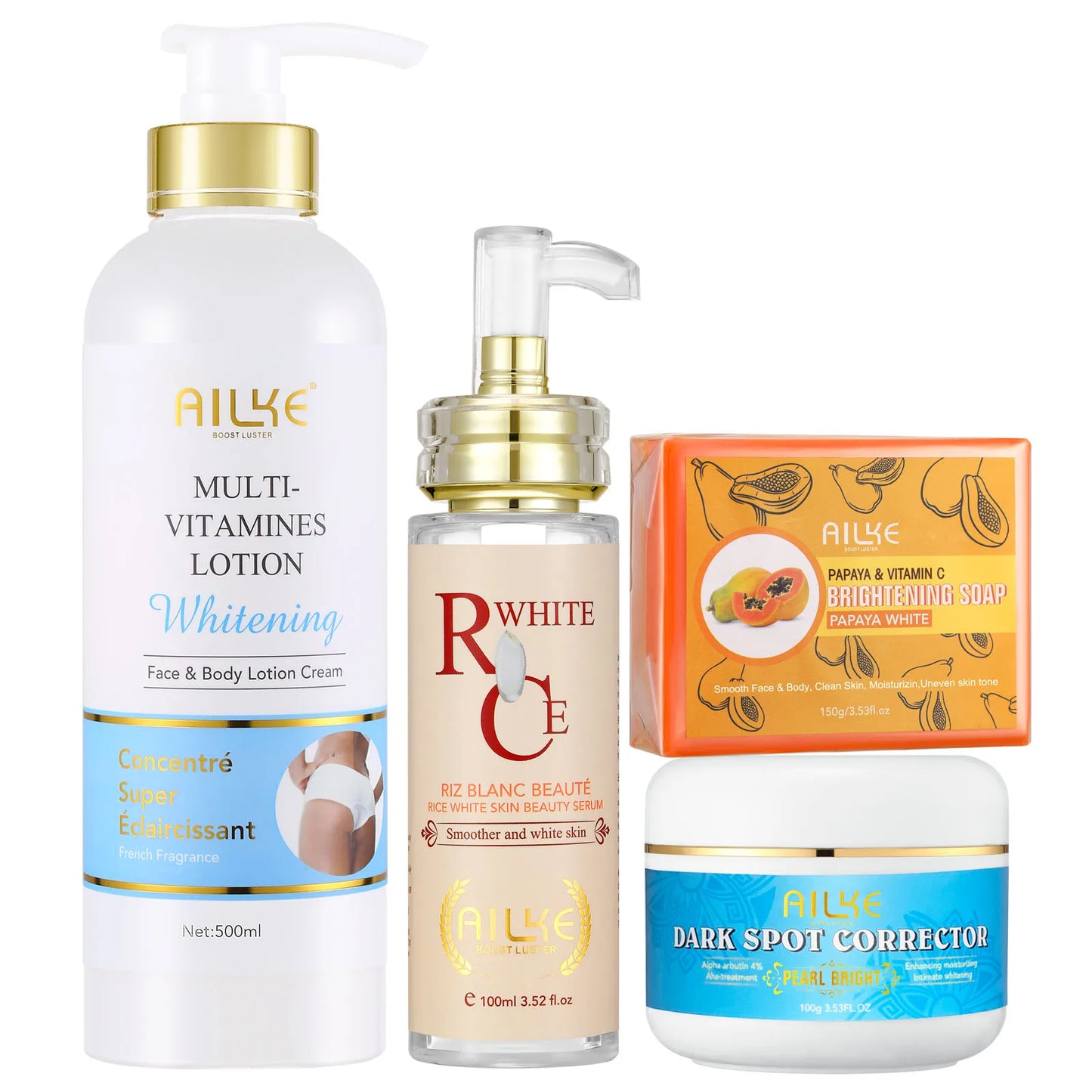 AILKE Multi Vitamin Whitening Body Lotion With Vitamins A E B3 B5 For Radiant Even Skin Tone Moisturizer Cream