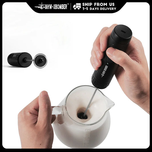 MHW-3BOMBER Electric Milk Frother Portable Handheld USB Rechargeable Foam Maker for Coffee and Espresso Accessories