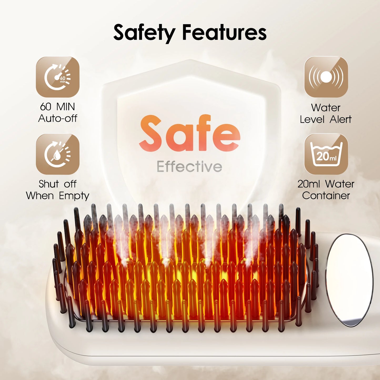 Steam Straightener Comb 3s Heat Ionic Multifunctional Ionic Styler for Curly/Frizzy Hair 13 Temp Modes 130-210°C Home Salon