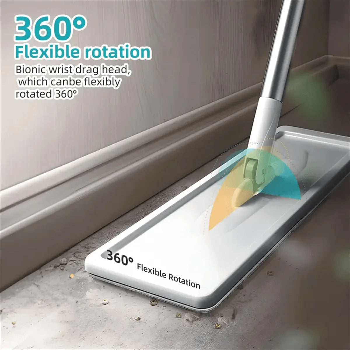 Adjustable Household Cleaning Mop Set with Hands Free Wringer and Three Washable Microfiber Pads