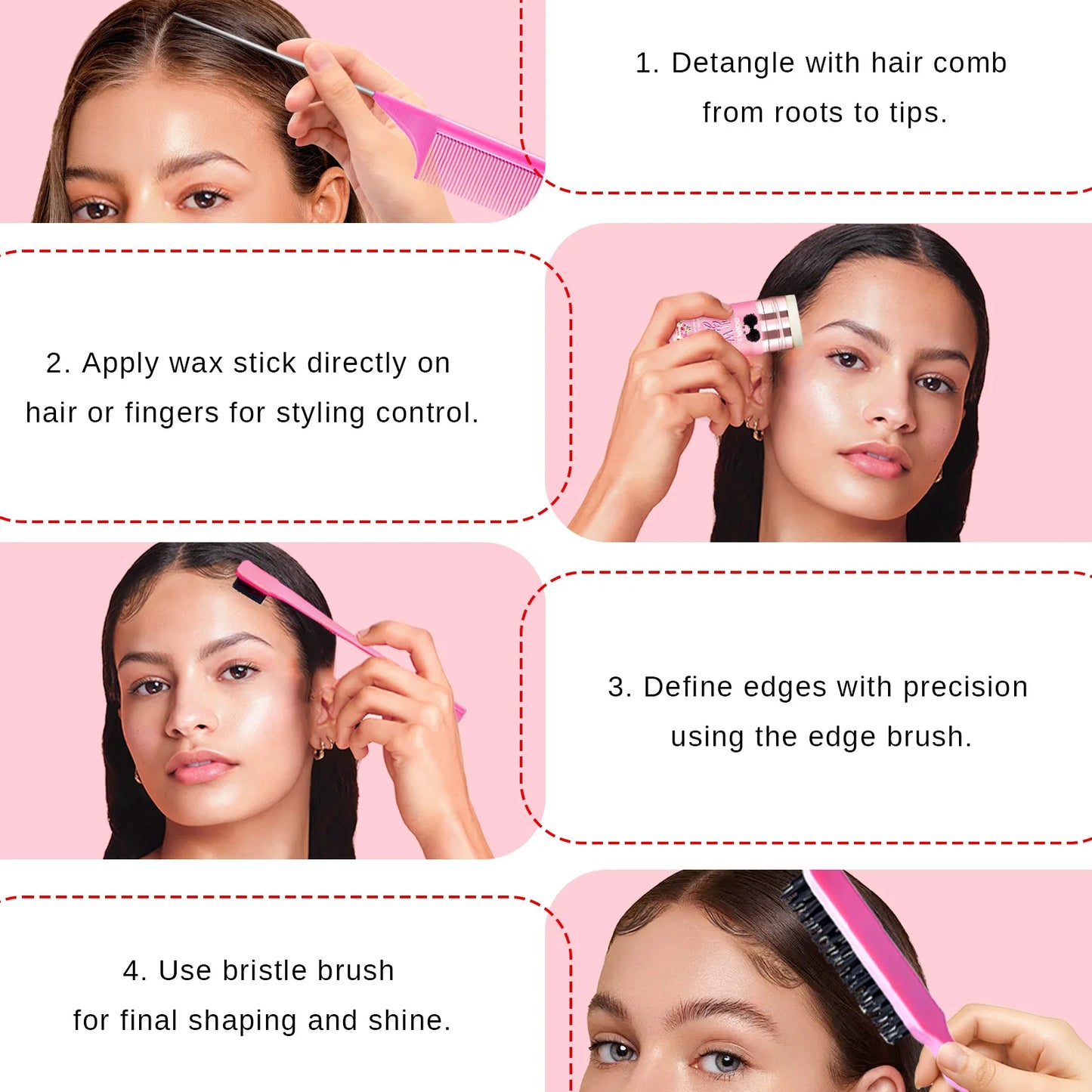 Goiple 75g Hair Wax Stick Comb Set Perfect Hold Tame Flyaways Styling Cream with Vitamin E