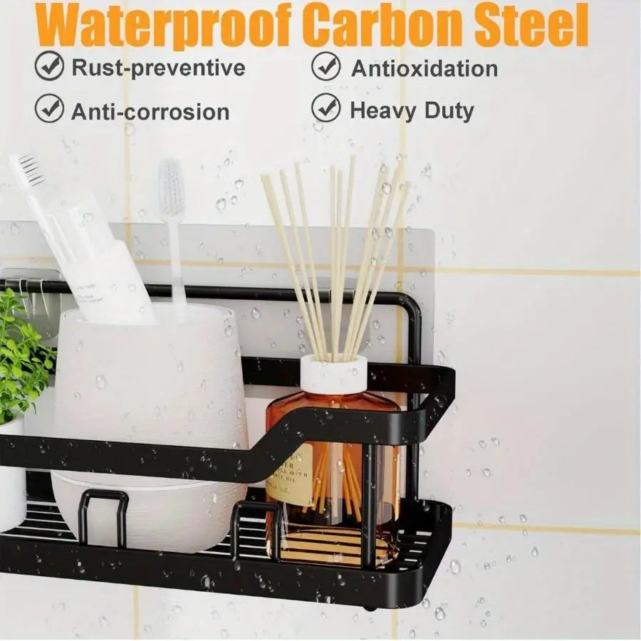 Adhesive Shower Caddy No Drilling Rustproof Stainless Steel