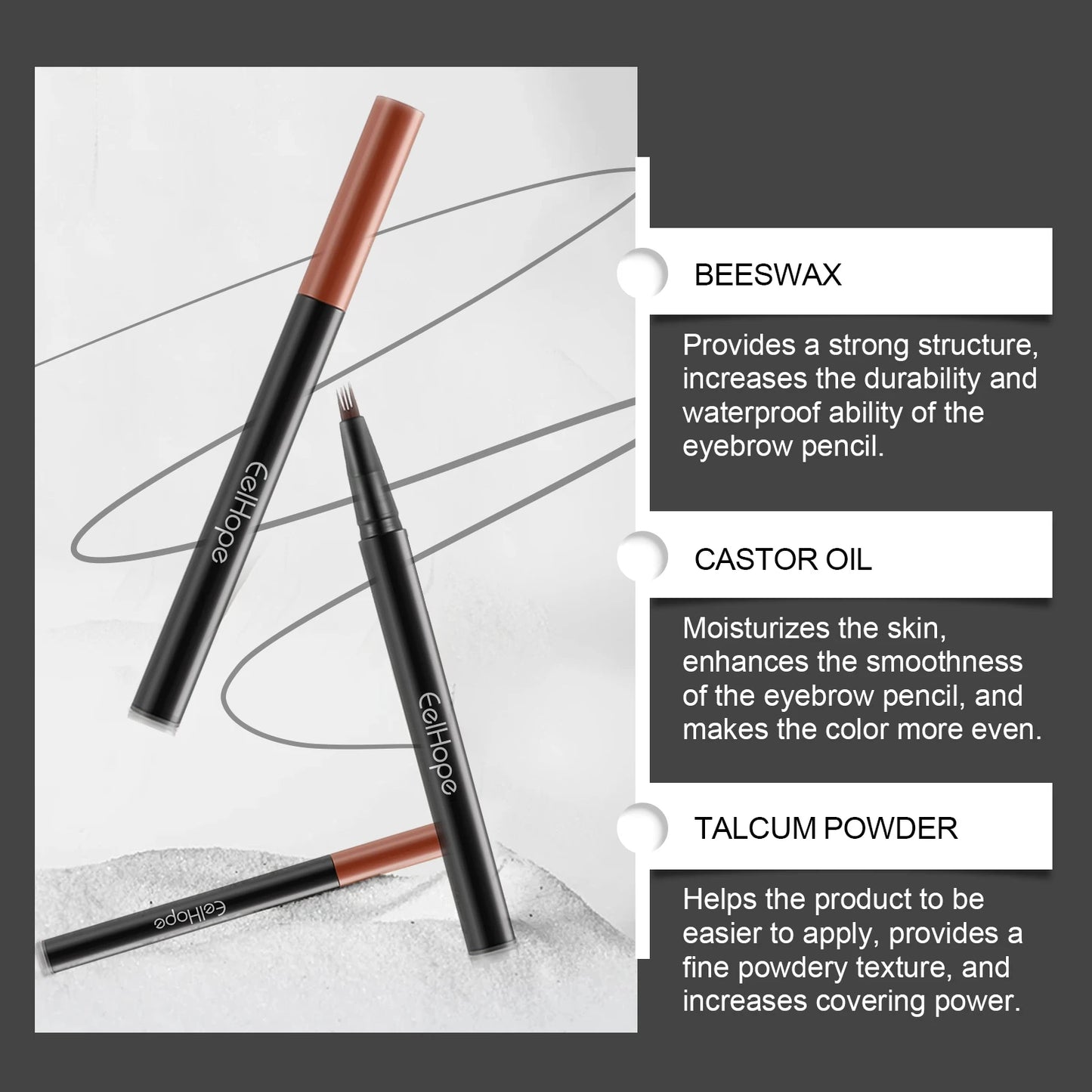 2 Color Four Claw Eyebrow Pencil Natural Shaping Easy To Use Non Smudging Long Lasting Eyebrow Enhancer Combo