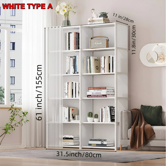 Layers Dustproof Wardrobe Double Row Partition Bookshelf