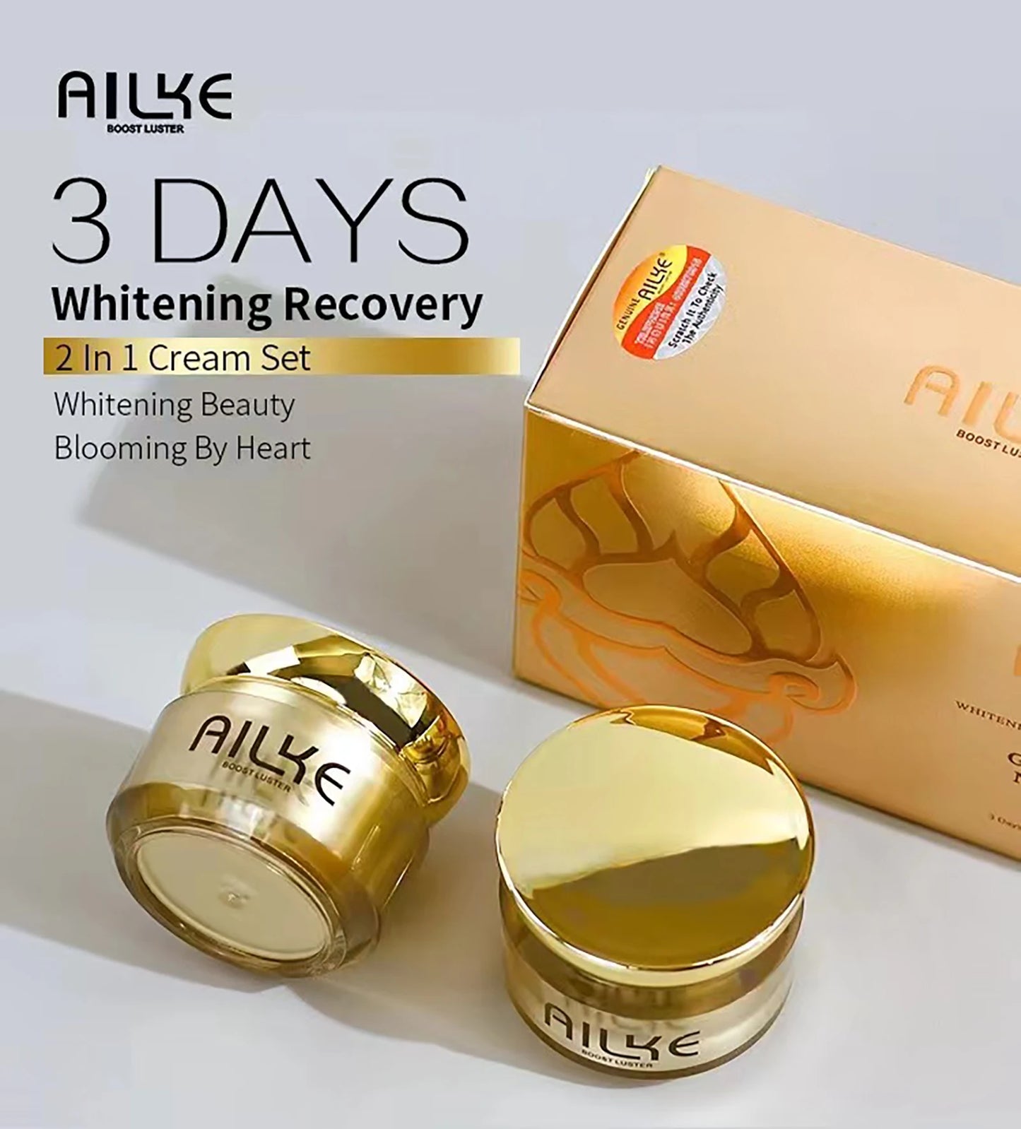 Ailke Whitening Day and Night Face Cream Deeply Cleans Skin Evens Skin Tone Removes Dark Spots Sun Spots and Wrinkles
