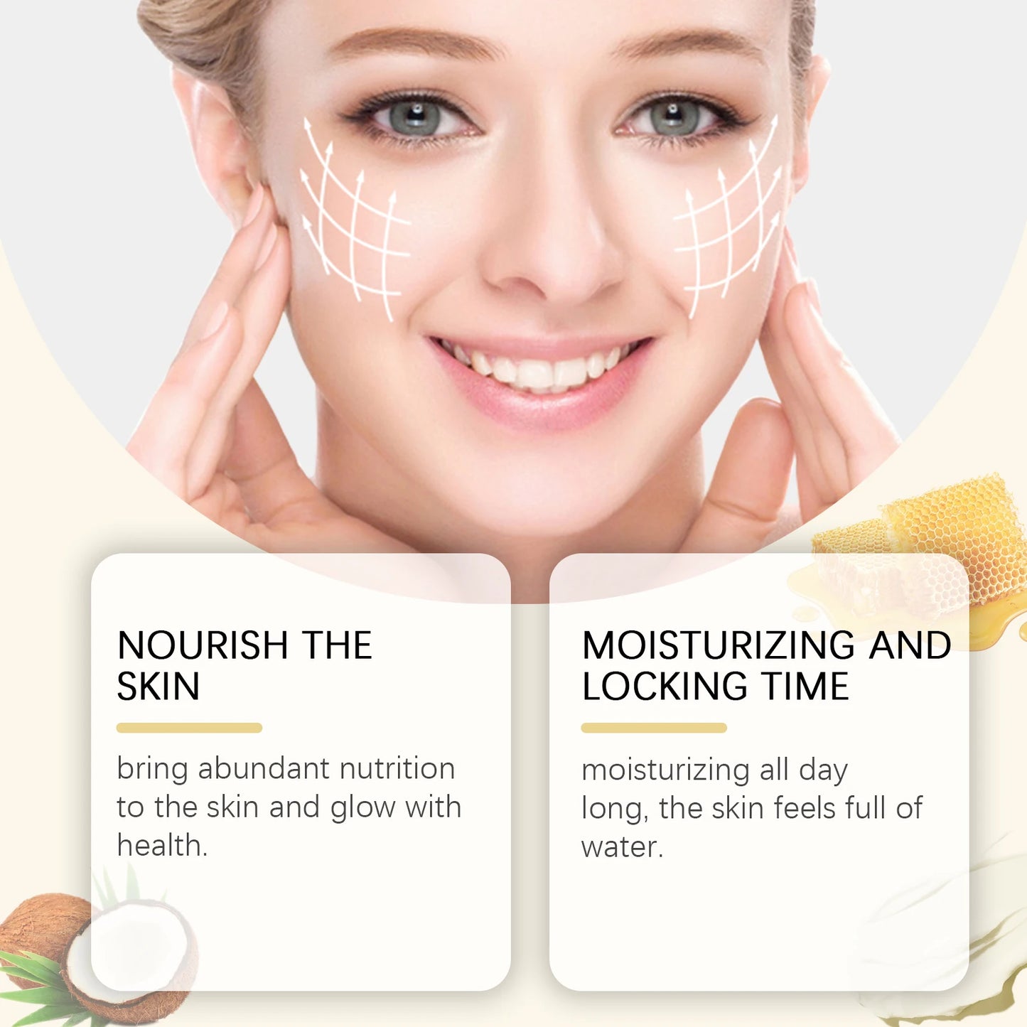Facial Care Cream Moisturizing Tallow Honey Balm Deep Moisturizing Cream for Skin Elasticity